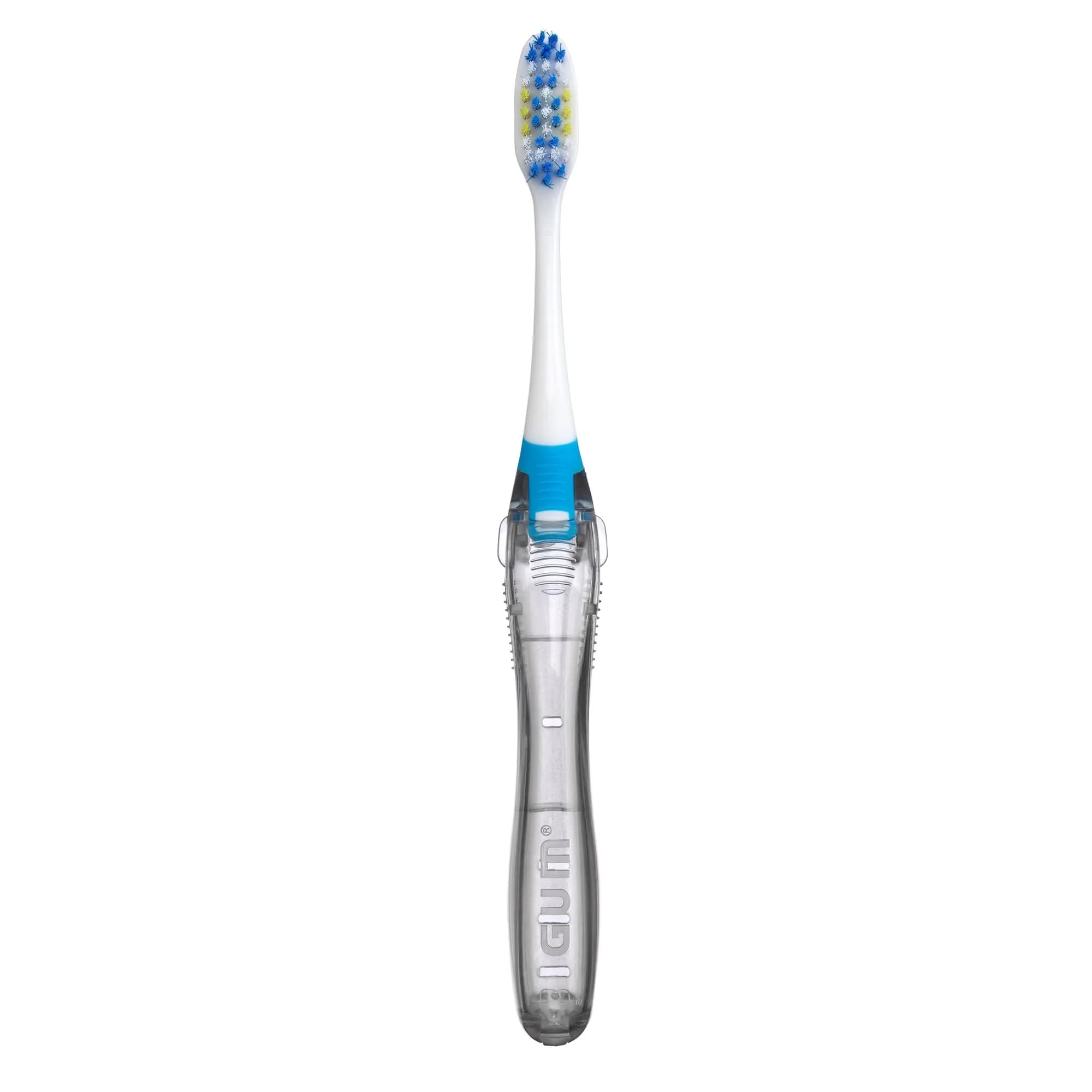 GUM Folding Travel Toothbrush 2ct (Pack of 2) | Compact Head + Tongue Cleaner, Soft Bristles - view 2