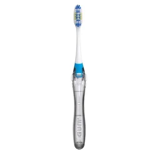 GUM Folding Travel Toothbrush 2ct (Pack of 2) | Compact Head + Tongue Cleaner, Soft Bristles thumbnail 2