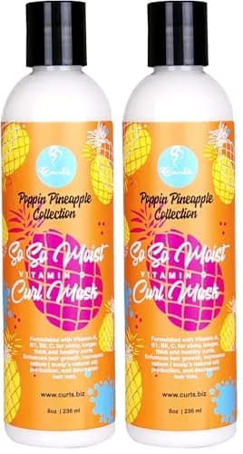 Curls Poppin Pineapple Vitamin C Hair Mask 8oz (2 Pack) | Thickens & Moisturizes Curly Hair thumbnail 1