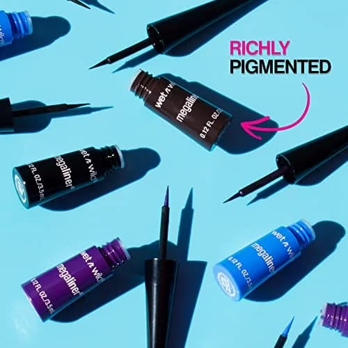 wet n wild MegaLiner Liquid Eyeliner - Cosmic Black | High-Def Pigment & Fluid Formula (Pack of 2) thumbnail 4