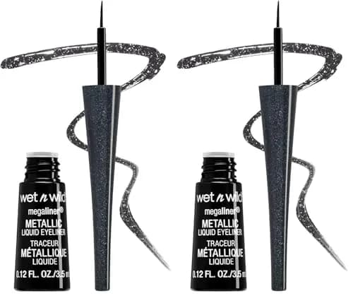 wet n wild MegaLiner Liquid Eyeliner - Cosmic Black | High-Def Pigment & Fluid Formula (Pack of 2) thumbnail 1
