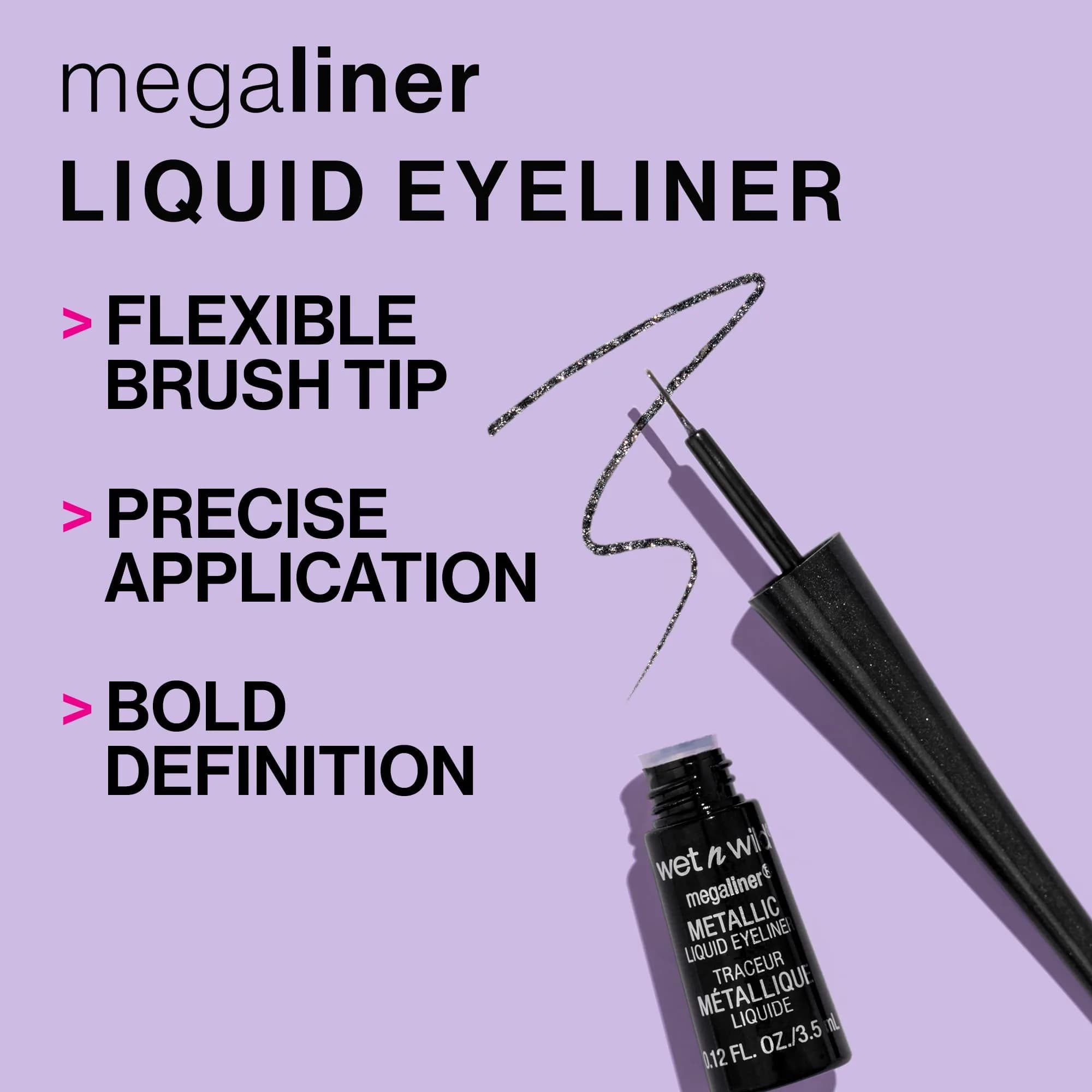wet n wild MegaLiner Liquid Eyeliner - Cosmic Black | High-Def Pigment & Fluid Formula (Pack of 2) - view 2