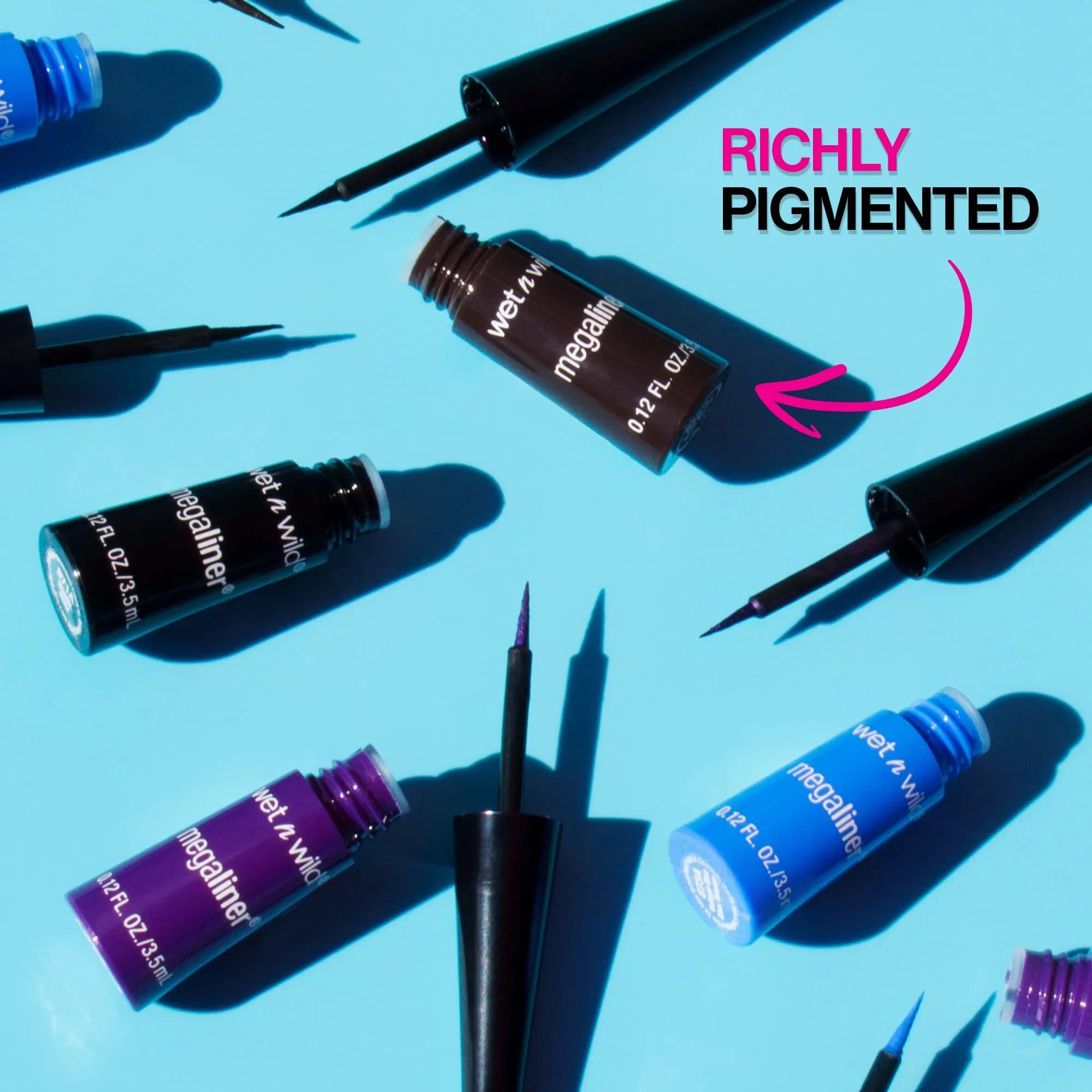 wet n wild MegaLiner Liquid Eyeliner - Cosmic Black | High-Def Pigment & Fluid Formula (Pack of 2) - view 4