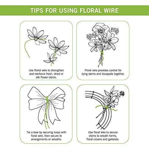 FloraCraft Green Floral Wire 270 ft (Pack of 4) | 26 Gauge Carbon Steel for Crafts thumbnail 2