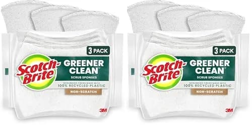 Scotch-Brite Greener Clean Non-Scratch Scrub Sponge 6-Pack | Sustainable Materials, Dishwasher Safe thumbnail 1