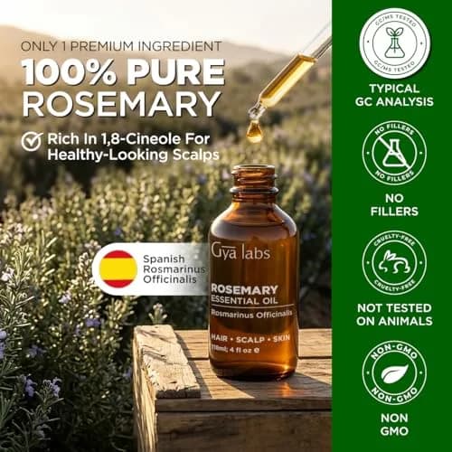 Gya Labs Pure Rosemary Essential Oil 118ml (4 Fl Oz) | Supports Fuller-Looking Hair & Scalp Wellness thumbnail 3