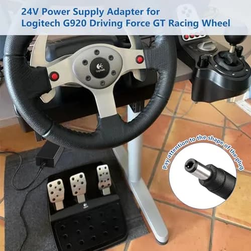 FNKTQL 24V Power Supply Adapter 3M Cable | Powers Logitech G920 G29 G923 Racing Wheels thumbnail 7