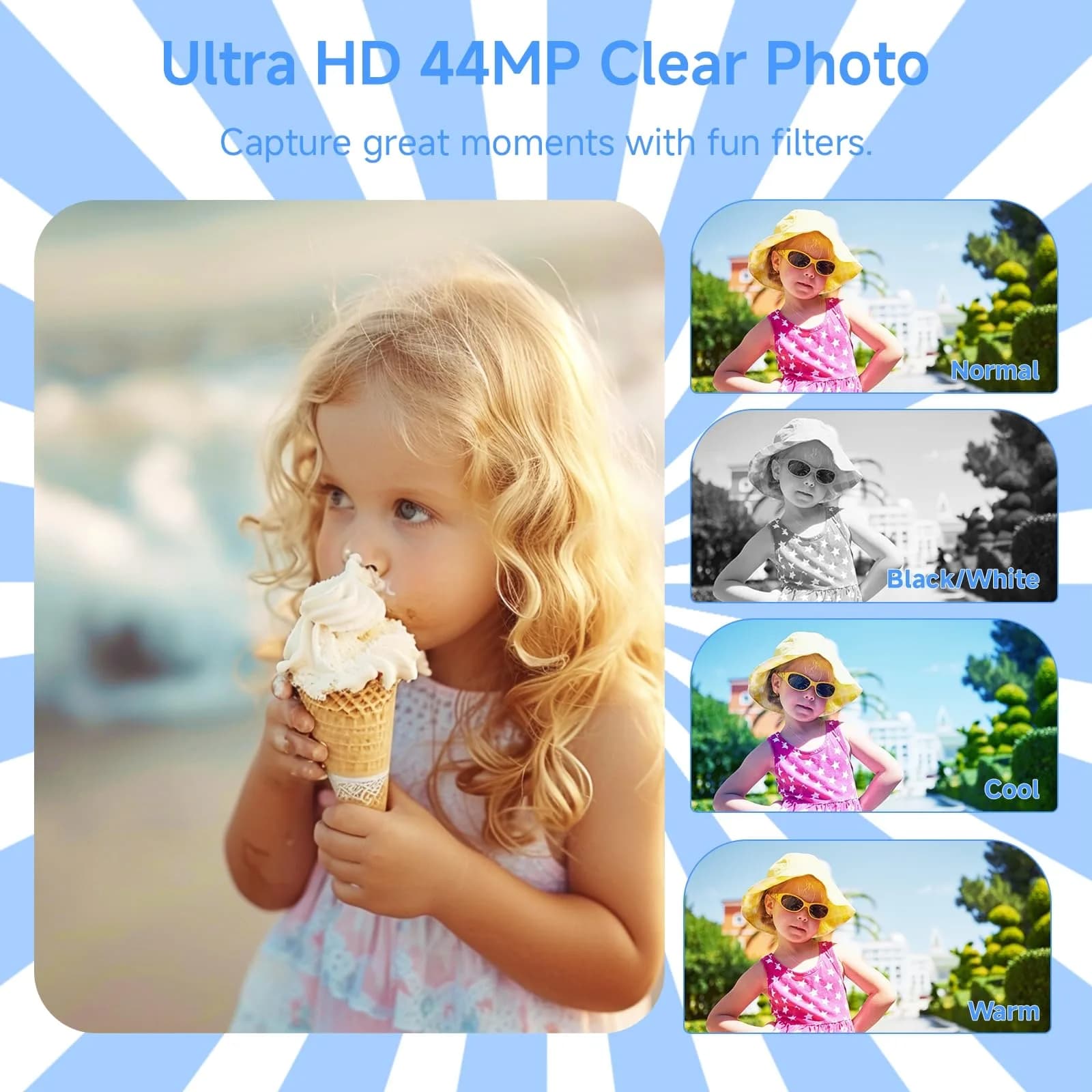 SMARTKLIK Digital Camera 4K 44MP with 64GB SD Card | Autofocus Compact Camera for Teens - view 8
