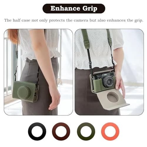 VOVMOEYA Camera Case for Fujifilm X100VI | PU Leather Full Body Protective Cover with Detachable Top & Strap thumbnail 6