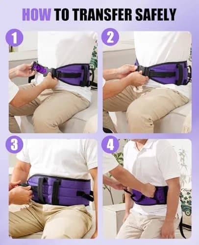 Rhino Valley Gait Belt 150cm (59in) with 7 Handles | Durable Elderly Transfer Support thumbnail 6