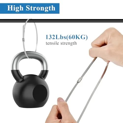 Akamino 50PCS Metal Zip Ties, 40 Inch Heavy Duty Stainless Steel Cable Ties | 250LB Capacity for Outdoor Use thumbnail 4