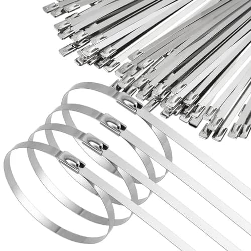 Akamino 50PCS Metal Zip Ties, 40 Inch Heavy Duty Stainless Steel Cable Ties | 250LB Capacity for Outdoor Use thumbnail 7
