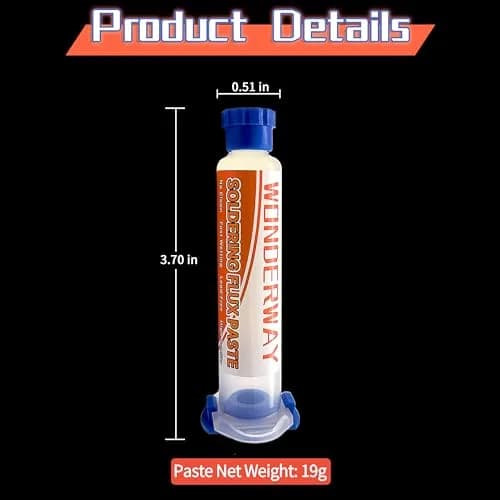 wonderway Sn63/Pb37 T4 Tin Lead Solder Paste 30g & Lead-Free Solder Flux 10cc | No Clean, Strong Viscosity thumbnail 4