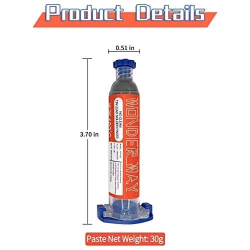 wonderway Sn63/Pb37 T4 Tin Lead Solder Paste 30g & Lead-Free Solder Flux 10cc | No Clean, Strong Viscosity thumbnail 2