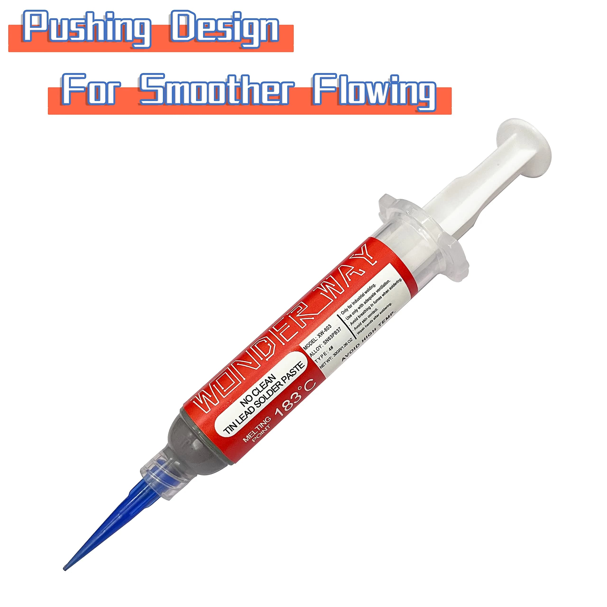 wonderway Sn63/Pb37 T4 Tin Lead Solder Paste 30g & Lead-Free Solder Flux 10cc | No Clean, Strong Viscosity - view 3