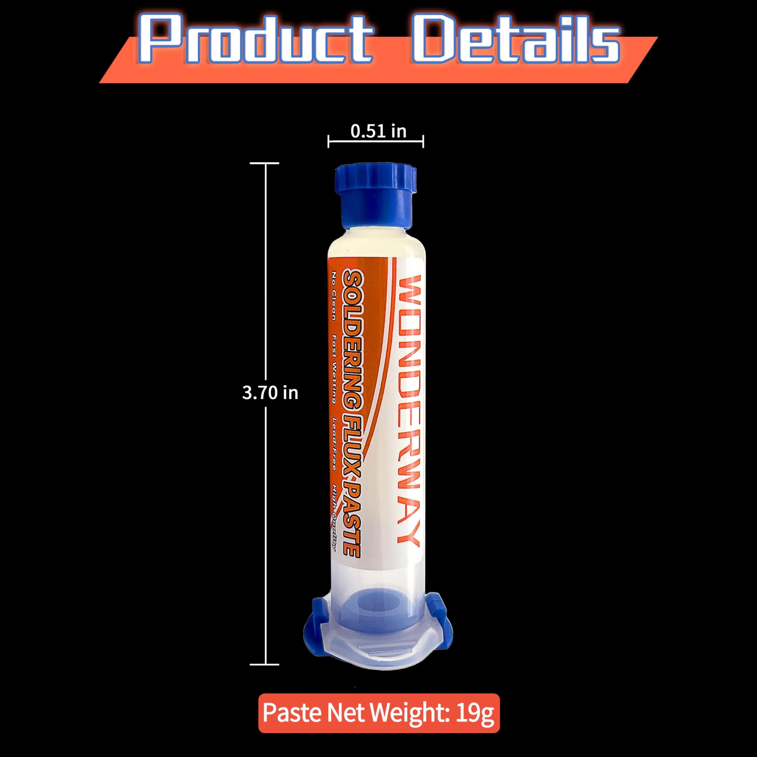 wonderway Sn63/Pb37 T4 Tin Lead Solder Paste 30g & Lead-Free Solder Flux 10cc | No Clean, Strong Viscosity - view 4