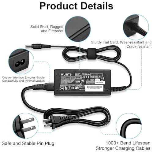WUINTE 19V 38W AC Fast Power Adapter for Harman Kardon Onyx Studio 8 7 6 5 4 3 2 1 Wireless Bluetooth Speaker | 2.74m (9 ft) Cord thumbnail 3
