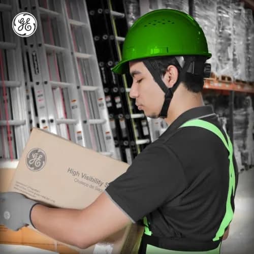 GE Cap Style Hard Hat, 4-Point Ratchet Suspension, Green (Vented) | ANSI Class C Impact Safety thumbnail 4