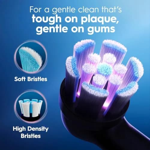 Oral-B iO2 Rechargeable Electric Toothbrush Night Black | 3 Modes, Pressure Sensor, 2 Brush Heads thumbnail 4