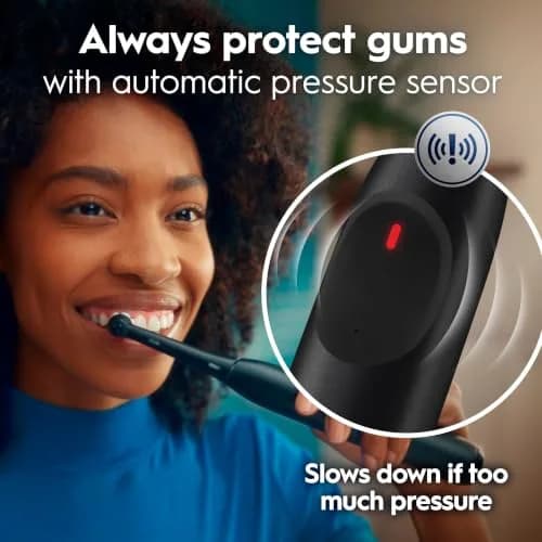 Oral-B iO2 Rechargeable Electric Toothbrush Night Black | 3 Modes, Pressure Sensor, 2 Brush Heads thumbnail 3