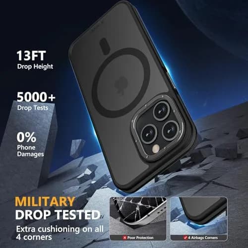 X-level for iPhone 15 Pro Max Case, Compatible with MagSafe, Frosted Black | Slim, Impact-Resistant & Fast Charging Support thumbnail 4