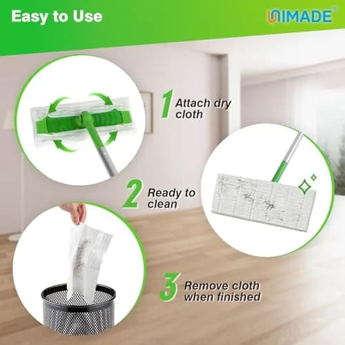 UNIMADE Dry Sweeping Cloths 180 Count Mop Refills | Compatible with Swiffer Sweepers for Dry Dust & Hair thumbnail 3
