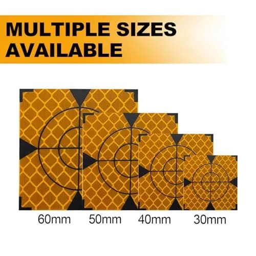 Liyuusi Reflective Sheet 30x30mm | Total Station Survey Target Mark, 100PCS, Yellow with Black Triangle thumbnail 6
