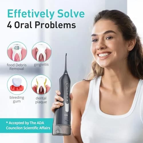 COSLUS C20 Water Dental Flosser 300ml (10.14 Fl Oz) | ADA Accepted Oral Irrigator for Healthier Gums thumbnail 7
