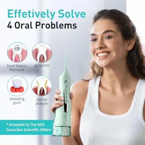 COSLUS C20 Water Dental Flosser 300ml (10.14 Fl Oz) | ADA Accepted Oral Irrigator for Healthier Gums thumbnail 6