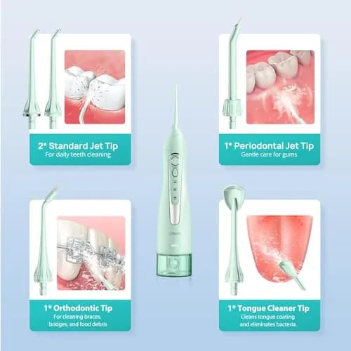 COSLUS C20 Water Dental Flosser 300ml (10.14 Fl Oz) | ADA Accepted Oral Irrigator for Healthier Gums thumbnail 8