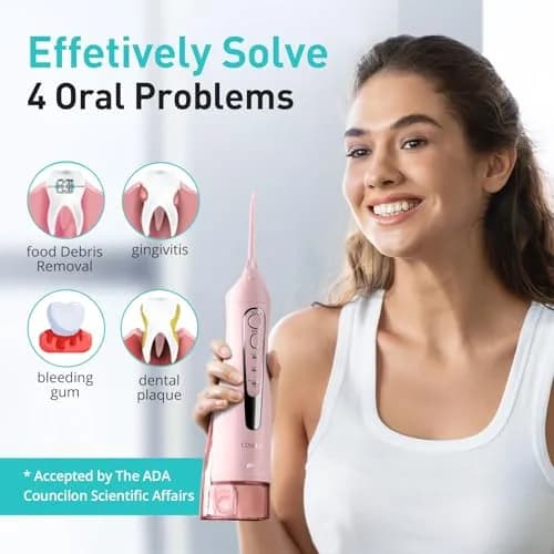 COSLUS C20 Water Dental Flosser 300ml (10.14 Fl Oz) | ADA Accepted for Healthier Gums thumbnail 7