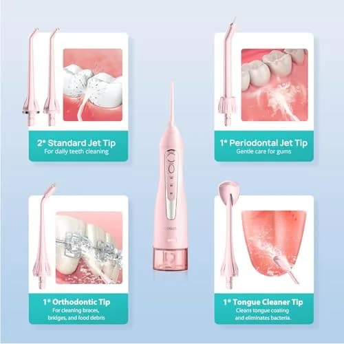 COSLUS C20 Water Dental Flosser 300ml (10.14 Fl Oz) | ADA Accepted for Healthier Gums thumbnail 9