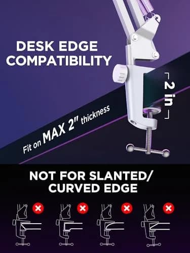 InnoGear Microphone Boom Arm Stand for Blue Yeti Fifine HyperX | Fully Adjustable, Steel Frame, Space-Saving Design thumbnail 6