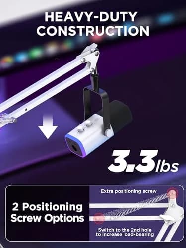 InnoGear Microphone Boom Arm Stand for Blue Yeti Fifine HyperX | Fully Adjustable, Steel Frame, Space-Saving Design thumbnail 3