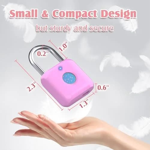 Pothunder Fingerprint Padlock, Locker Lock, Combination Lock, APP Unlock, USB Rechargeable, Suitable for Gym Locker, Door, Locker thumbnail 6