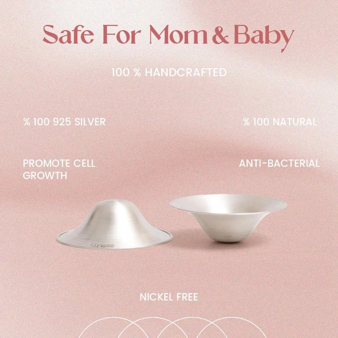 BABYHIG Original Silver Nursing Cups for Breastfeeding, 925 Sterling Silver Nipple Shields (Nickel-Free) - view 7