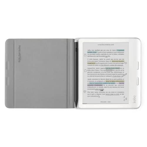 Kobo Libra Colour SleepCover Case | Sand Beige Notebook | Sleep/Wake Tech | Built-in 2-Way Stand | Vegan Leather | 7” Kobo Libra Colour thumbnail 2