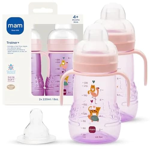 MAM Trainer Sippy Cup 240ml (8 oz) | Spill-Proof Nipple & Soft Spout for 4+ Months thumbnail 1