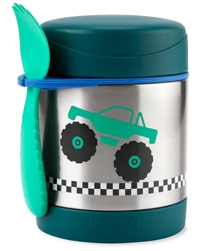 Skip Hop Insulated Baby Food Jar, Sparks Truck, Stainless Steel, 325ml (11 fl oz) | Keeps Food Hot for 7 Hours thumbnail 1
