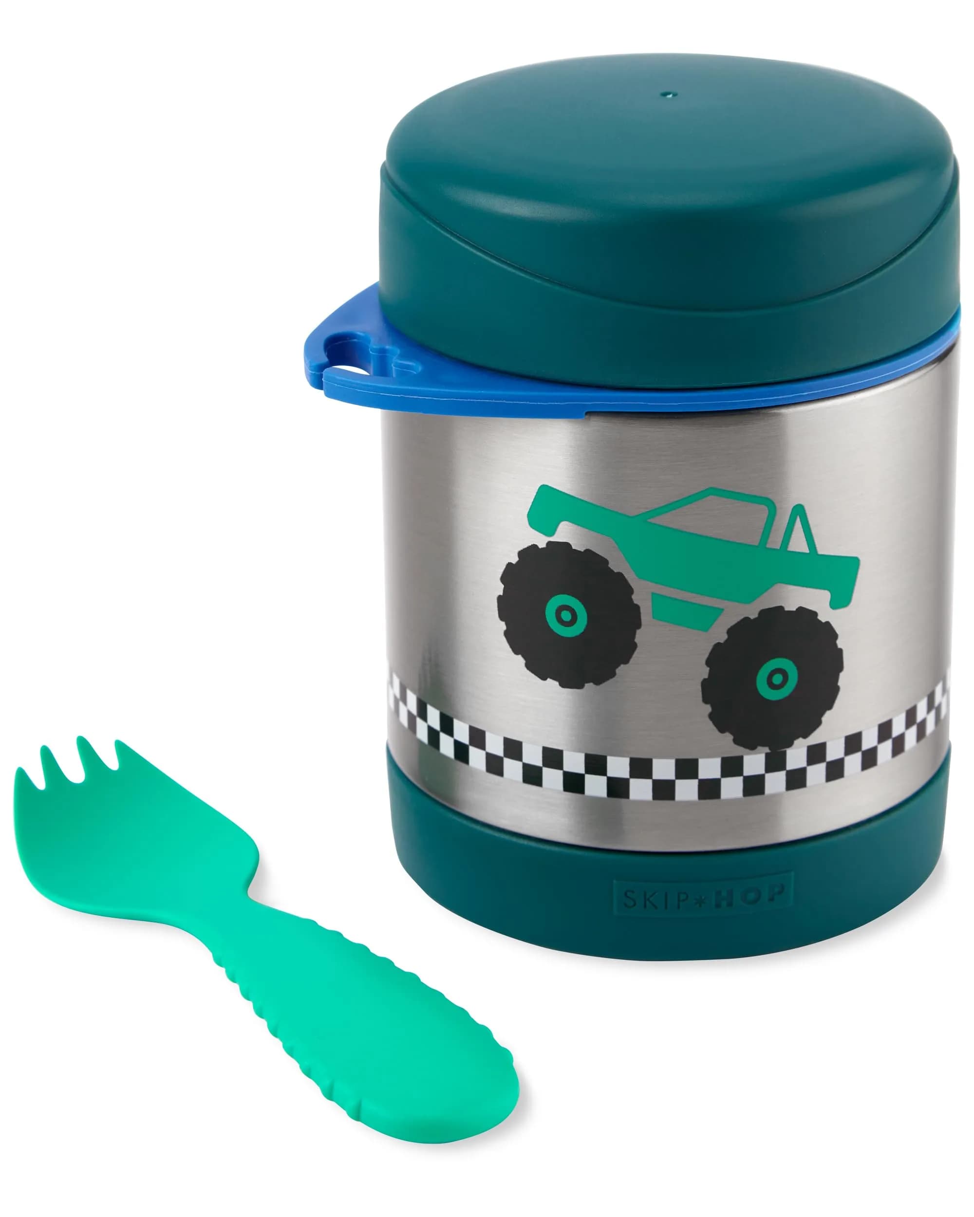 Skip Hop Insulated Baby Food Jar, Sparks Truck, Stainless Steel, 325ml (11 fl oz) | Keeps Food Hot for 7 Hours - view 2