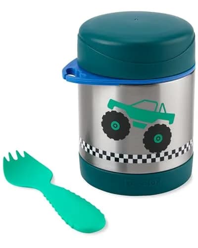 Skip Hop Insulated Baby Food Jar, Sparks Truck, Stainless Steel, 325ml (11 fl oz) | Keeps Food Hot for 7 Hours thumbnail 2