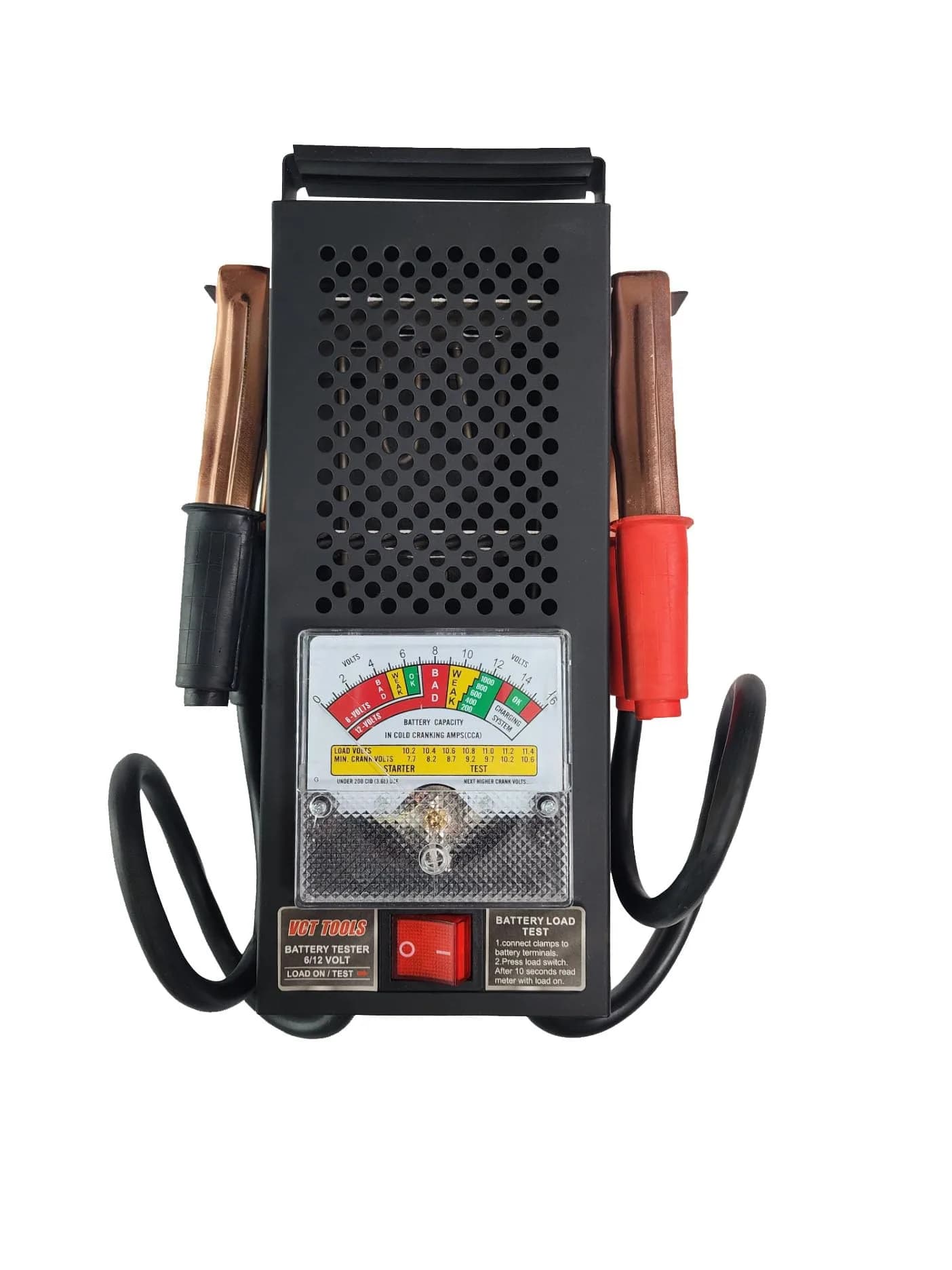 VCT Battery Load Tester 12V & 6V | Accurate Load & Voltage Check for Vehicles — black