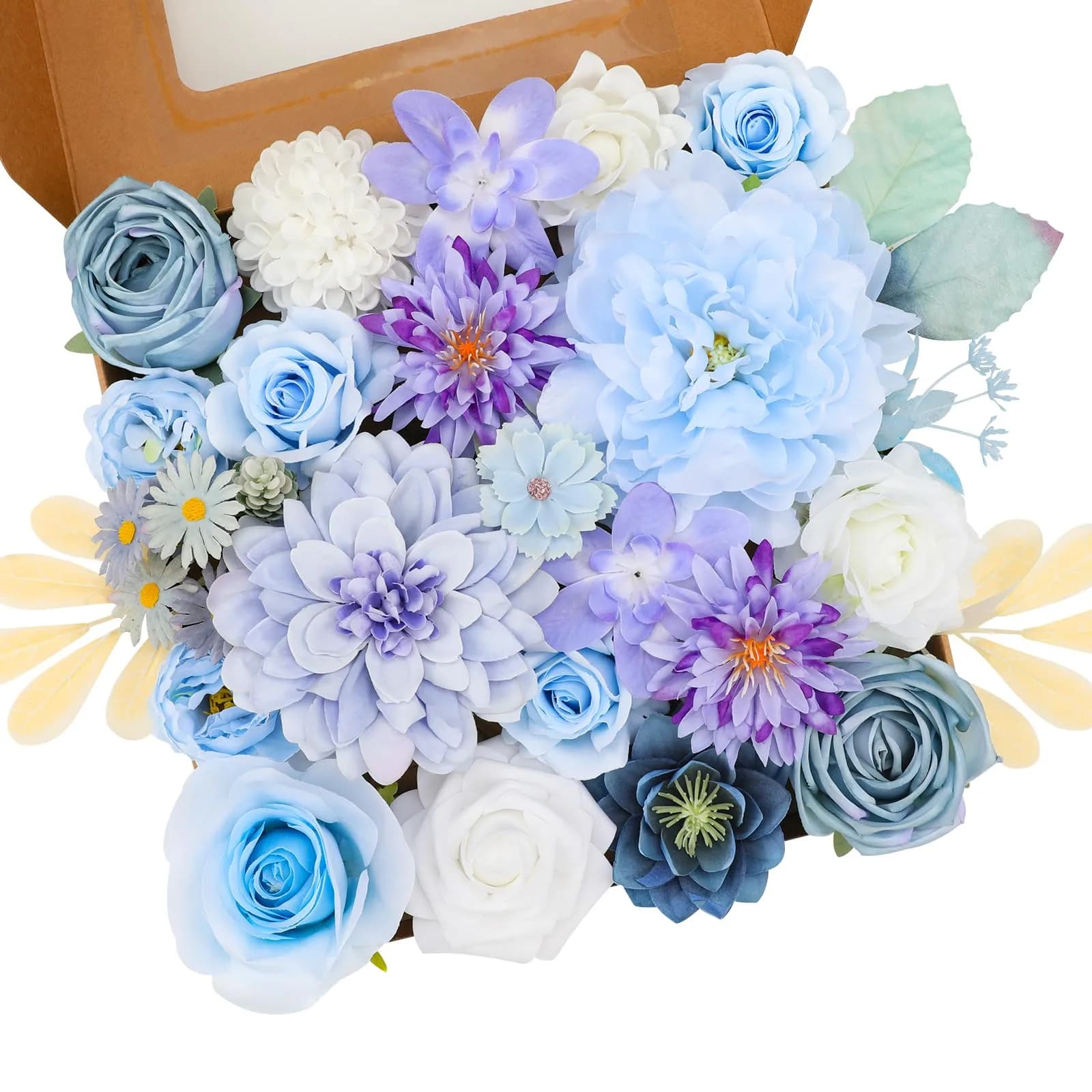 Floweroyal Artificial Flowers Combo Purple Flowers Mix Silk Flowers Dahlia Roses | DIY Wedding & Home Decor - main product image