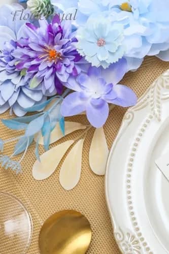 Floweroyal Artificial Flowers Combo Purple Flowers Mix Silk Flowers Dahlia Roses | DIY Wedding & Home Decor thumbnail 5