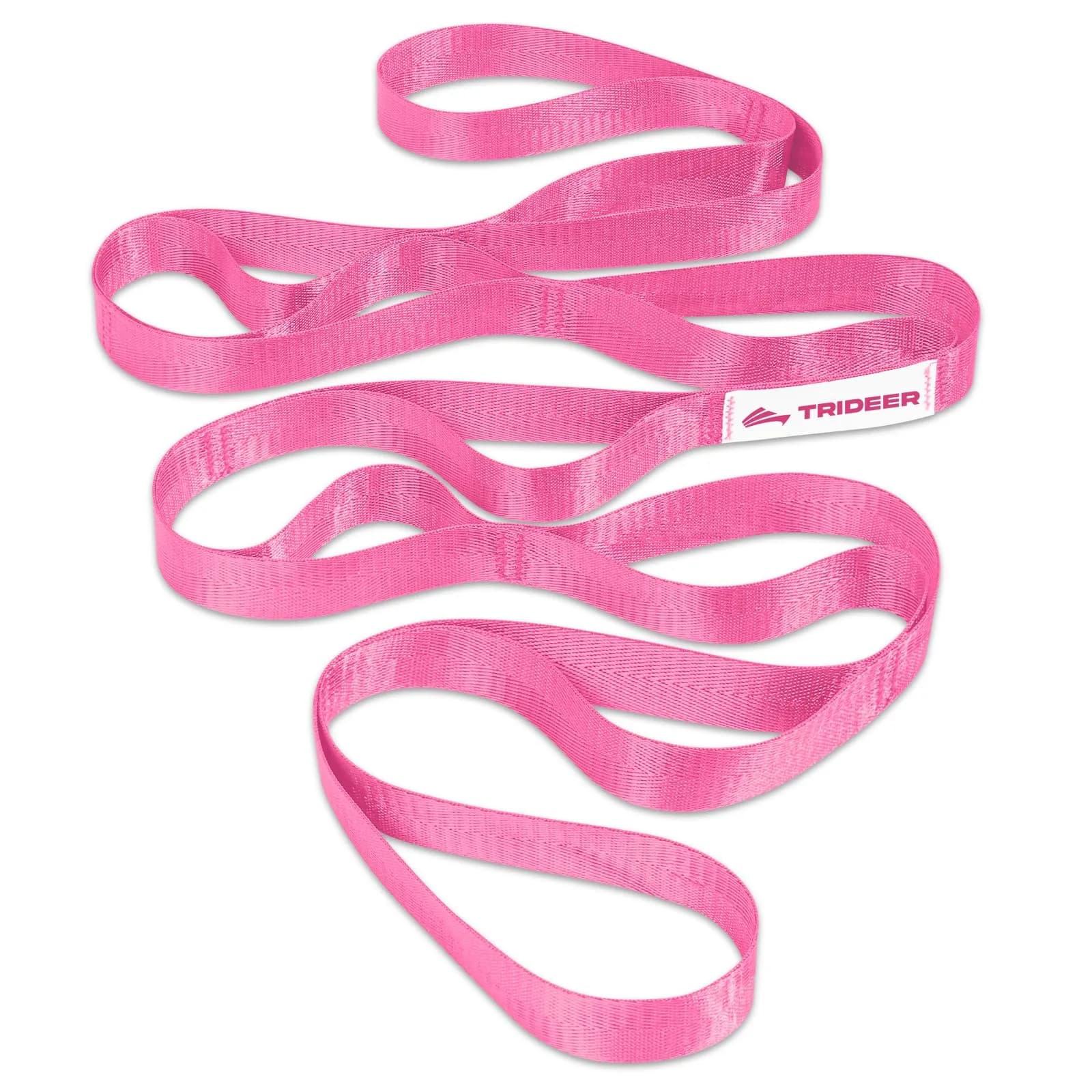 Trideer Stretching Strap with Loops, Yoga Strap, Stretch Bands for Exercise | Durable & Versatile for Flexibility & Recovery — Pink/75"x1"