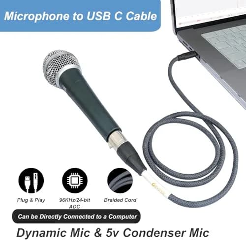 Devinal Upgrade XLR Female to USB C Cable 3m (10ft) | Balanced Mic Recording Cord for Smartphones & MacBooks thumbnail 5