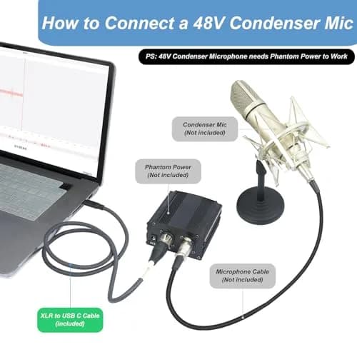 Devinal Upgrade XLR Female to USB C Cable 3m (10ft) | Balanced Mic Recording Cord for Smartphones & MacBooks thumbnail 6