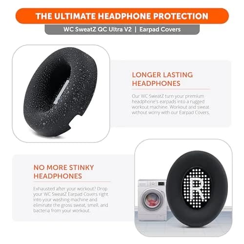 WC SweatZ QC Ultra - Patented Silicone Covers for Bose QuietComfort Ultra Gen 1 & 2 | Sweat & Moisture Resistant thumbnail 4