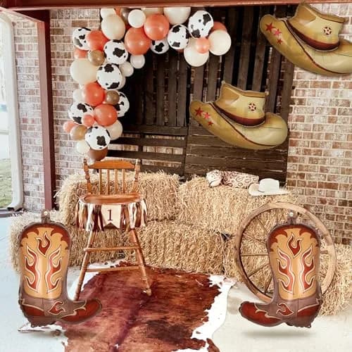 GGDE Western Themed Party Balloons Cowboy Hat & Boot Set (4 Pcs) | Assorted Colors thumbnail 6