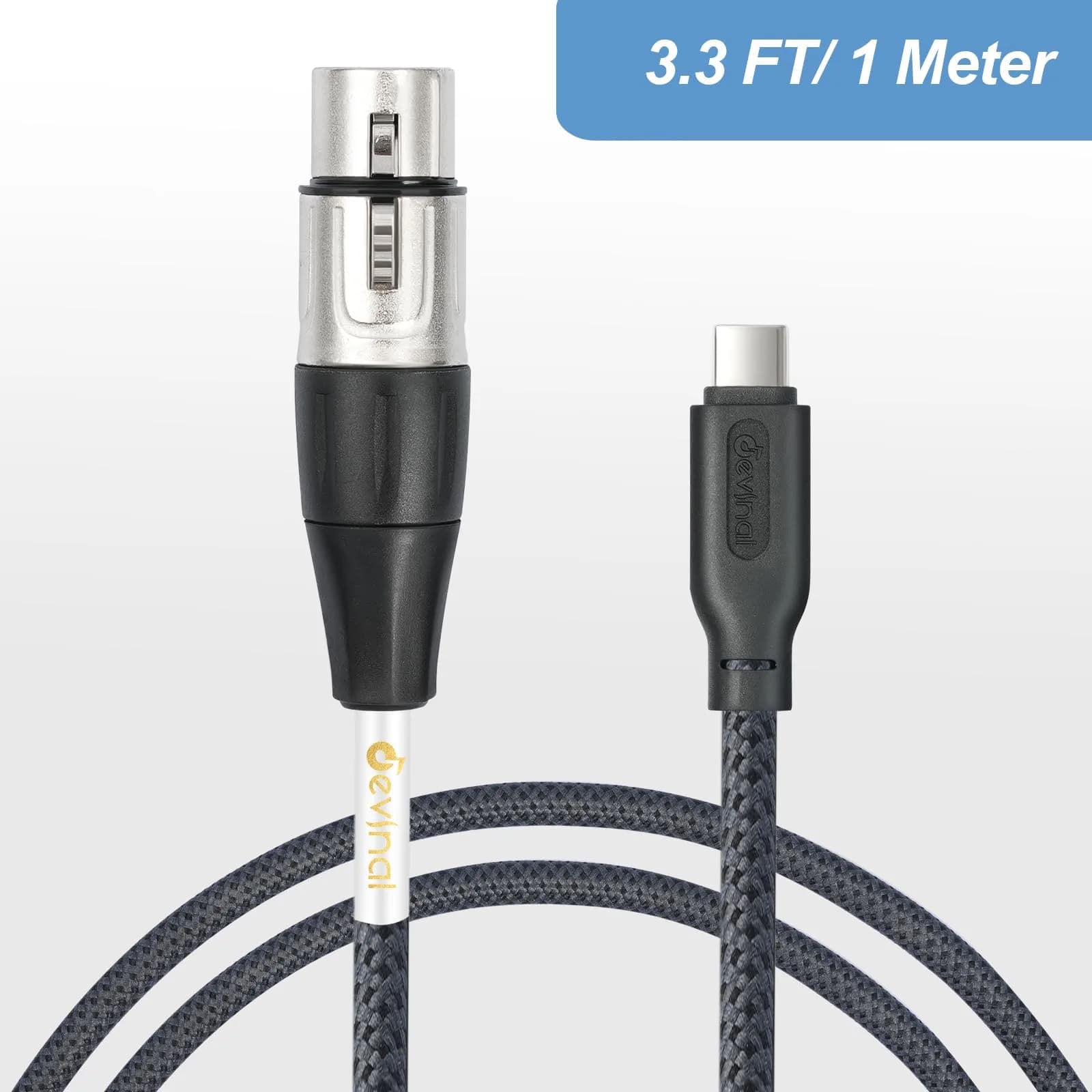 Devinal XLR Female to USB C Cable 1m (3.28 ft) | High Fidelity Recording Cable for Microphones - view 7
